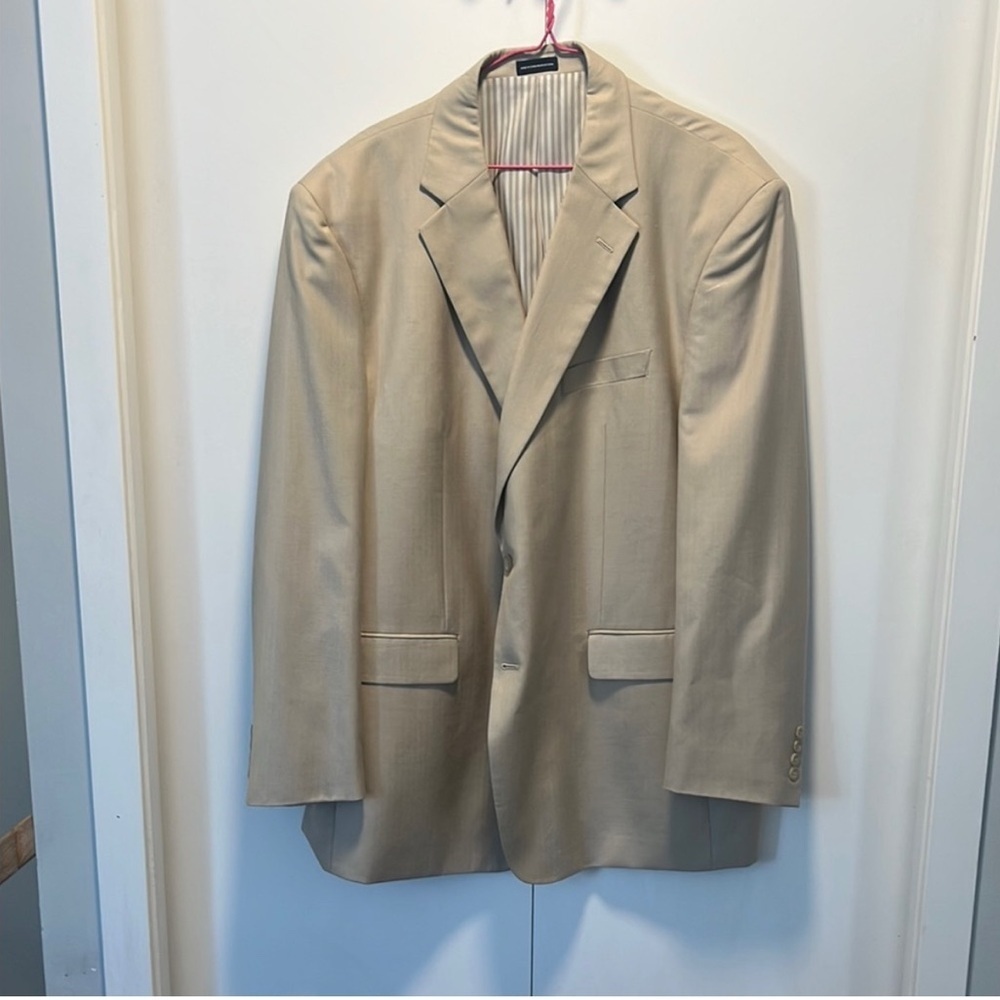 Stafford Essentials Tan Striped Formal Jacket